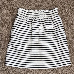 J. Crew navy and White linen Pencil Skirt